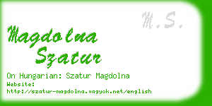 magdolna szatur business card